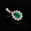 Estate .75ct. Fine Emerald & Diamond Platinum Pendant