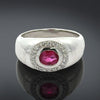 Fine Ruby and Diamond Platinum Ring