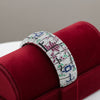 Custom Made Diamond Ruby Emerald Onyx Sapphire 18K White Gold Bracelet