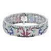 Diamond Ruby Emerald Onyx Sapphire 18K White Gold Bracelet