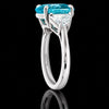 Estate 3.84ct. Paraiba Tourmaline & .93cttw. Shield Cut Diamond Platinum Ring (GIA)
