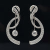 Contemporary 3.18cttw Diamond Musical Note Dangle 14Kt White Gold Earring