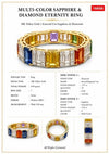 Modern 5.39cttw Multi Color Sapphire and Diamond 18Kt Yellow Gold Eternity Ring