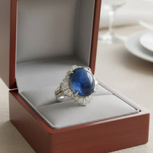  Estate 12.98 ct Star Sapphire Diamond Platinum Ring 14994