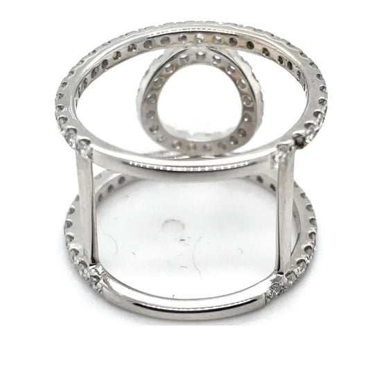Clyde Duneier Diamond and 14K White Gold Split Band Ring