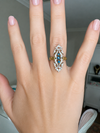 Vintage Sapphire & Diamond 18K White & Yellow Gold Ring