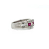 Vintage Ruby & Diamond Platinum Ring