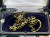 Fred of Paris Black Enamel, Diamond and Emerald 18K Yellow Gold Brooch