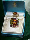 Bellarri Multi Color Gemstone, Diamond and 18K Yellow Gold Pendant