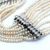 Estate Of Hollywood Actress Connie Stevens Diamond Ruby and Pearl Multi Row 18K White Gold Necklace