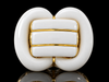 Estate David Webb White Enamel 18K Yellow Gold Bold Ring