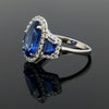 Estate 6.03ct Fine Oval Sapphire & Diamond Platinum Ring