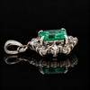 Estate 1.05ct. Emerald & Diamond Platinum Pendant