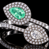 Designer M.C. Marchisio 1.60ct. Natural Paraiba Tourmaline & 1.62cttw. Diamond 18KT White Gold Bypass Ring