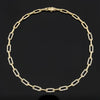 Designer Italian Paper Clip Diamond 14Kt Yellow Gold Necklace