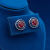 Ruby and Sapphire 18K White Gold Earrings