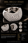 Estate Italian Del Duca 5.44 cttw Diamond 18K White Gold Ring