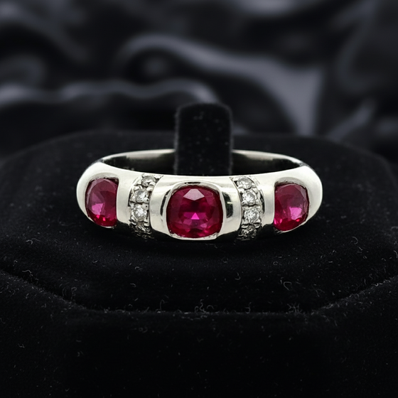Ruby and Diamond Platinum Ring