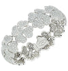Estate Vintage Cartier 80.19cttw Diamond Clover 18Kt White Gold Necklace & Bracelet Set