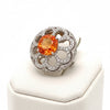 Zydo 5.10 ct Orange Sapphire and Diamond 18K White Gold Ring