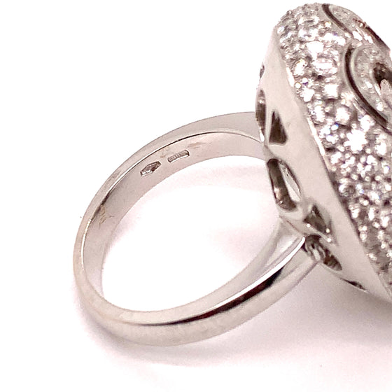 Zydo 5.10 ct Orange Sapphire and Diamond 18K White Gold Cocktail Ring