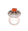 Zydo 5.10 ct Orange Sapphire and Diamond 18K White Gold Cocktail Ring