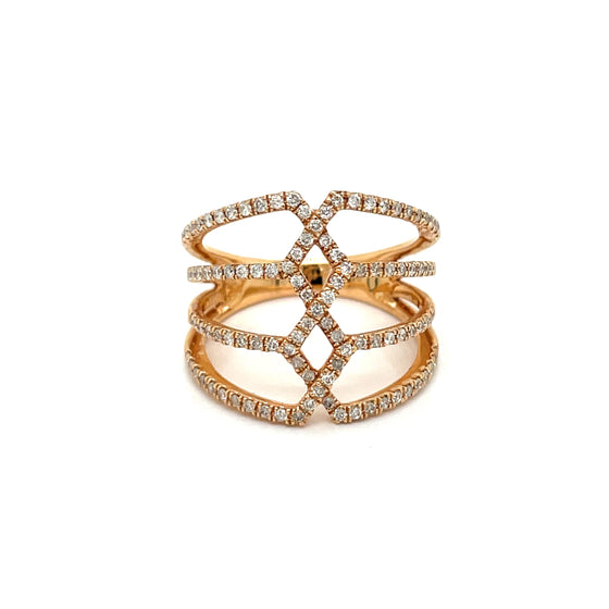 Fashionista .68 ctw Diamond and 18K Rose Gold Ring