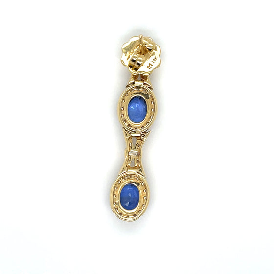 Beverly K Sapphire, Diamond and 14K Yellow Gold Dangle Earrings