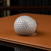 Estate 9.50 cttw Dome Pave Diamond 18K White Gold Ring 14192