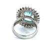 Estate- Rare 12.55ct Mozambique Paraiba Tourmaline and Diamond 18K White Gold Ring (GIA Report)
