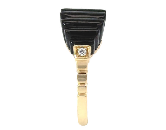 Effy Onyx, Diamond and 14K Yellow Gold Ring