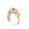 Diamond, Emerald and 14K Gold Panther Size 7 Ring