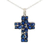 E.H. Collection Sapphire & Diamond Cross Pendant With Chain 14422