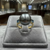 Effy London Blue Topaz & Black Tahitian Pearl Ring