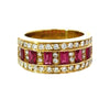 Designer EMJ Ruby and Diamond 18K Yellow Gold Ring