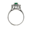 Estate Emerald Diamond Platinum Ring 14206