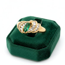  Estate Designer Aurum .37 ct Emerald and Diamond Ring 13790