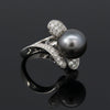 Estate Designer Schoeffel 1.20 cttw Diamond 12.57mm Tahitian Pearl Ring 13875
