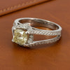 Estate Designer Verragio 1.21 ct Natural Fancy Yellow (GIA) Diamond 18K White Gold Ring 14738