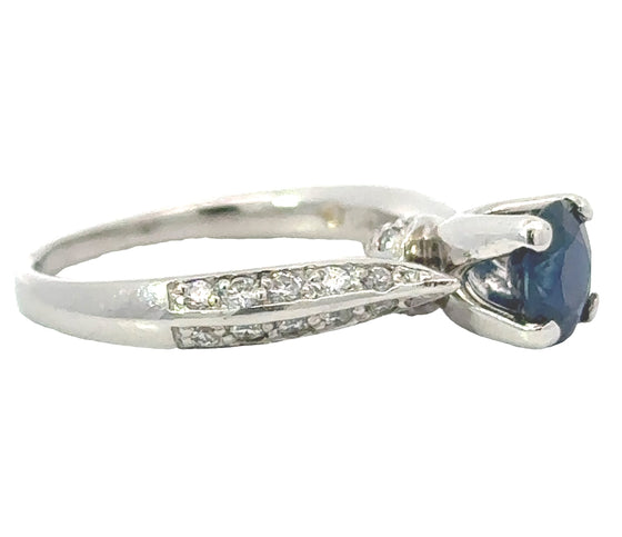 Designer Verragio 1.10 ct Sapphire Diamond Platinum Ring 14765