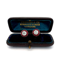  Ruby Earrings 18K White Gold Earrings (Center CZ)