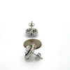 Emerald and Diamond 18K White Gold Earrings (Center Stone CZ)