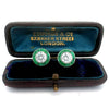 Emerald Earrings 18K White Gold (Center CZ)