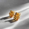 Estate Italian Designer Casa Damiani 13.86 cttw Citrine 18K Yellow Gold Earrings 14784