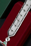 Diamond, Coral, Emerald, Pearl and Onyx 18K White Gold Necklace