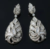 Designer Circa 1990's 17.35cttw Diamond and 18k White Gold Earring (2.8" Length)