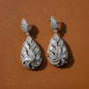 Designer Circa 1990's 17.35cttw Diamond and 18k White Gold Earring (2.8" Length)