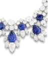 Estate Harry Winston Ceylon Sapphire and Diamond Platinum Earring and Necklace Set ( Box & Papers)
