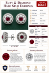 Modern Gem Ruby and Diamond 18Kt White Gold Earrings