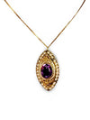 1890's Victorian Amethyst and Seed Pearl Necklace and Brooch